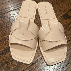 Tahari Slide Sandals w/ crossover rubberized straps